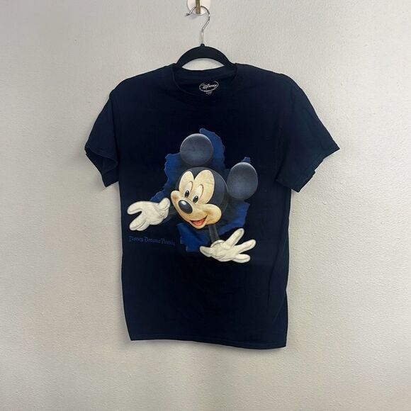 Vintage 2000’s Disney Unisex Navy Blue Mickey‎ Mouse Breakthrough T-Shirt Small - Picture 1 of 6